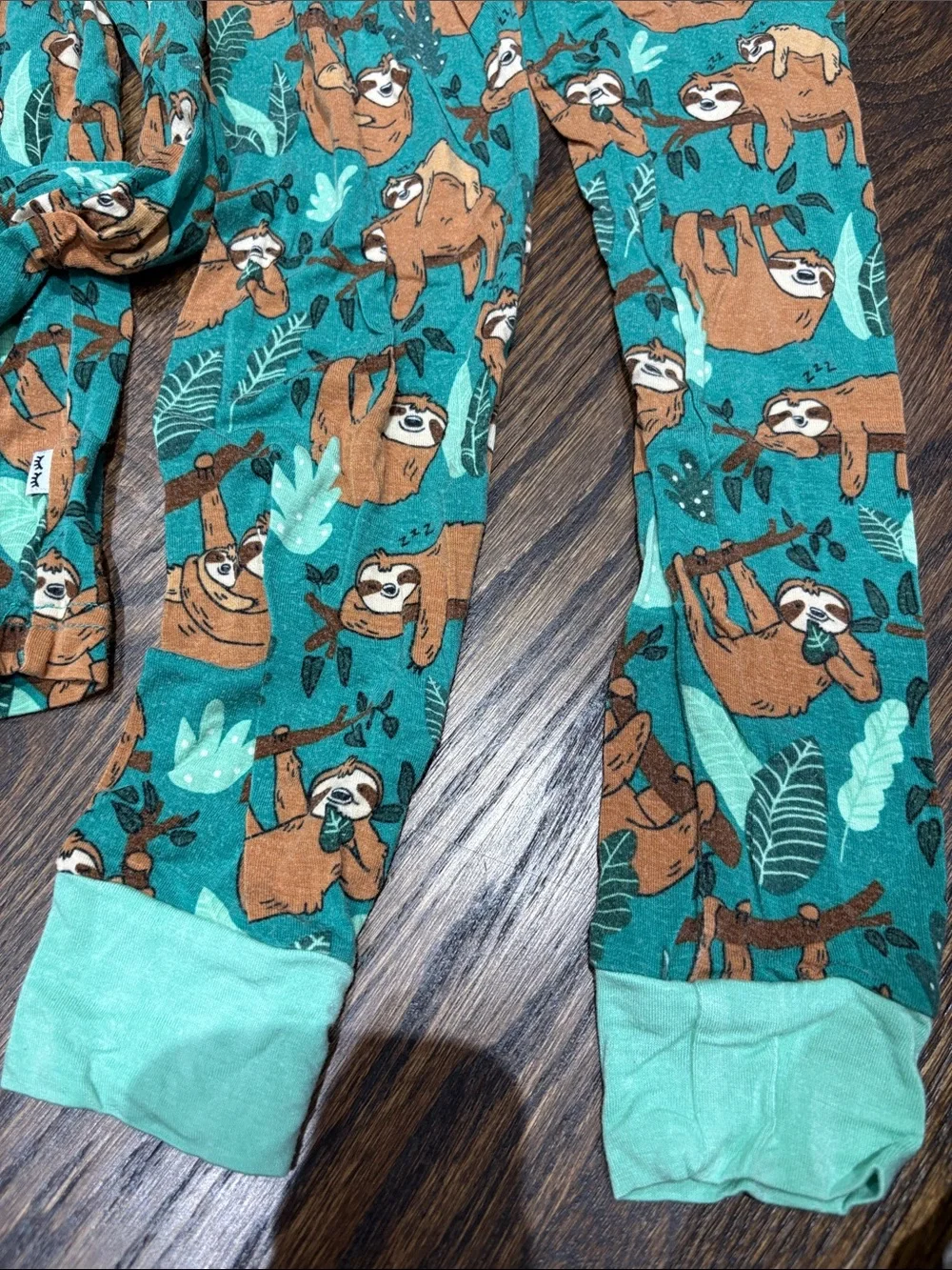 Gymboree Teal Green Sloth-Print Pajama Set